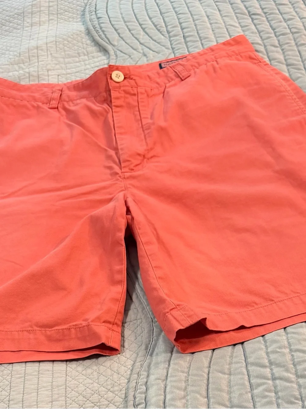 Vineyard Vines Club Shorts Men’s 35 Coral Salmon Pink 9” Cotton Chino